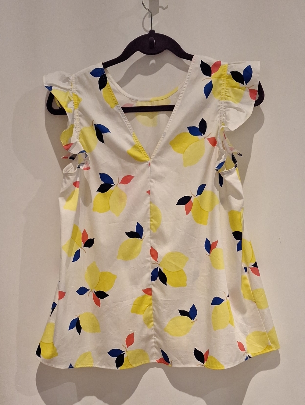 kate spade Lemon Zest Print Ruffle Sleeve Blouse - Picture 5 of 8